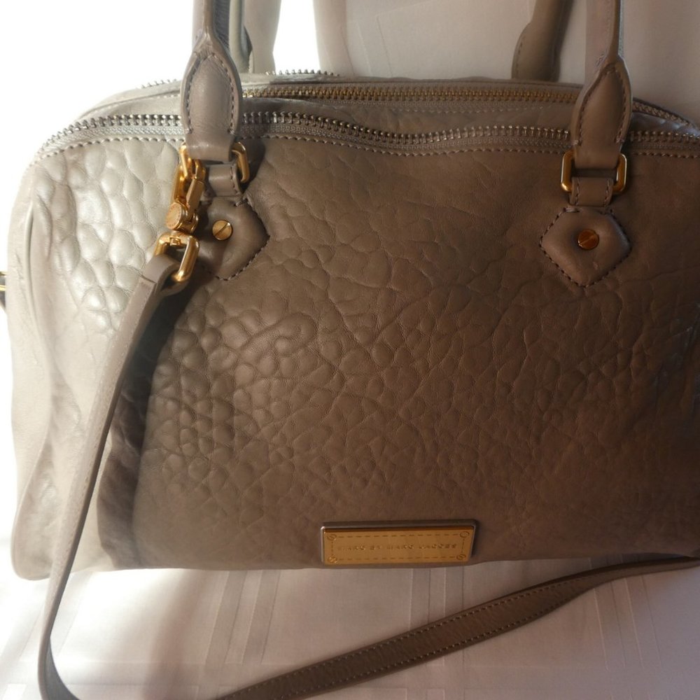 MARC JACOBS Washed Up Lauren Leather Satchel Taupe